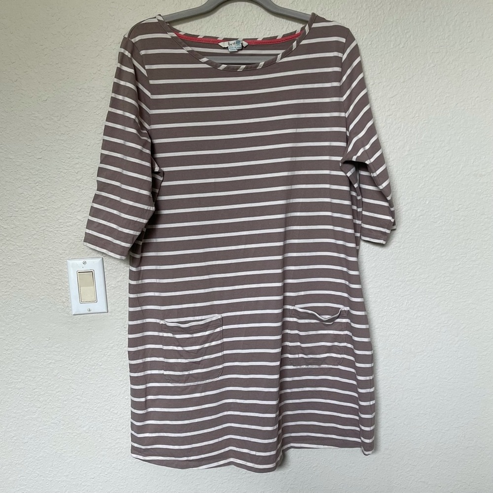 Boden striped t-shirt dress size 16 with pockets